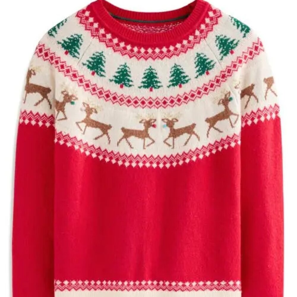 NWOT Boden Edie Holiday Fair Isle Crewneck Sweater - Picture 6 of 11